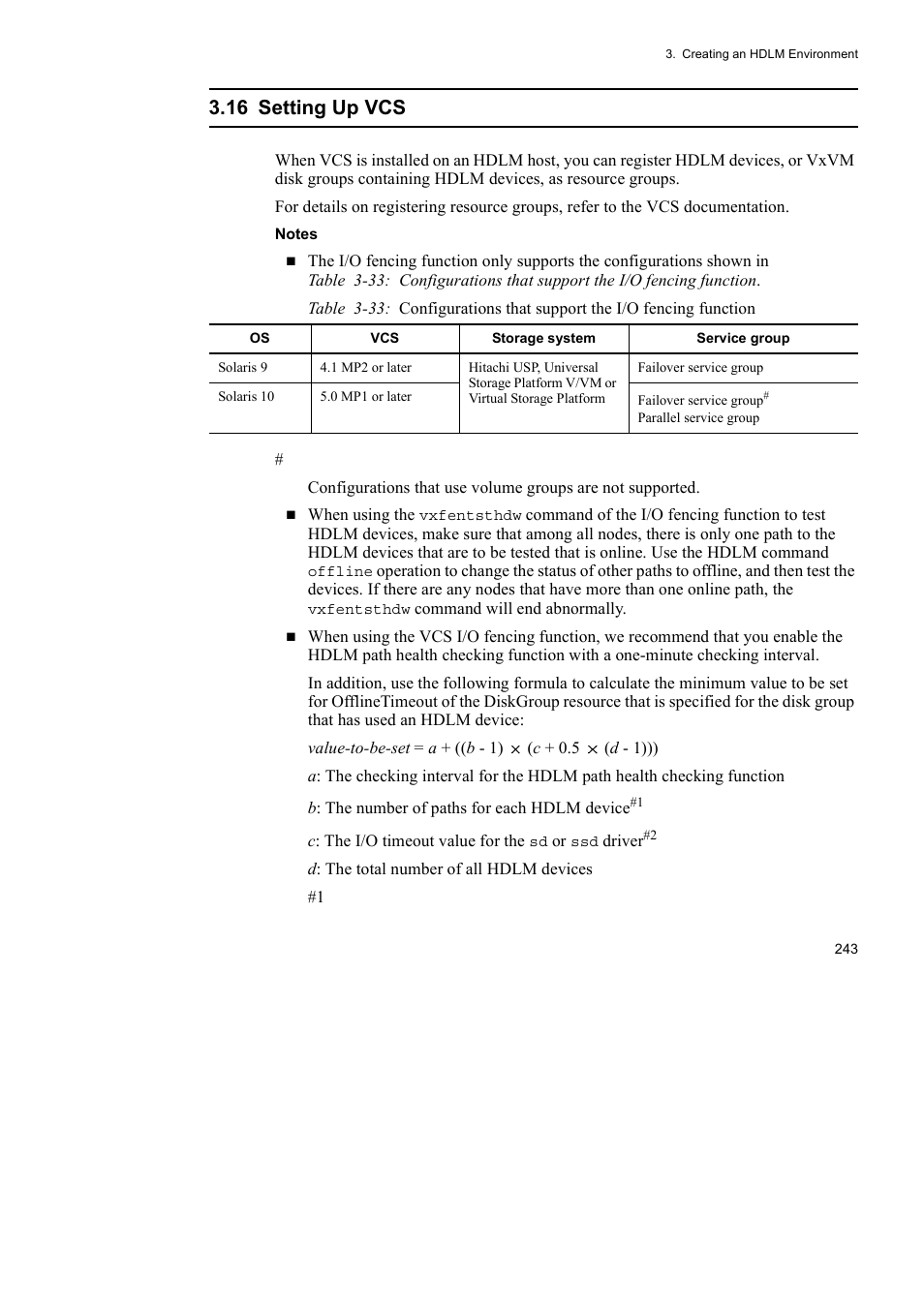 16 setting up vcs | HP Hitachi Dynamic Link Manager Software User Manual | Page 265 / 652
