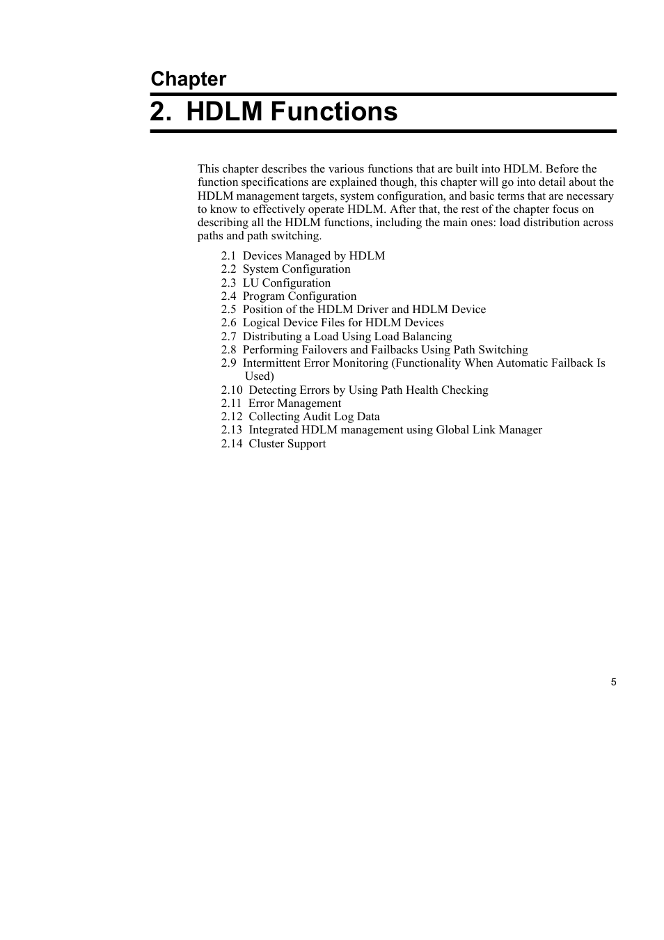 Hdlm functions, Chapter | HP Hitachi Dynamic Link Manager Software User Manual | Page 27 / 652