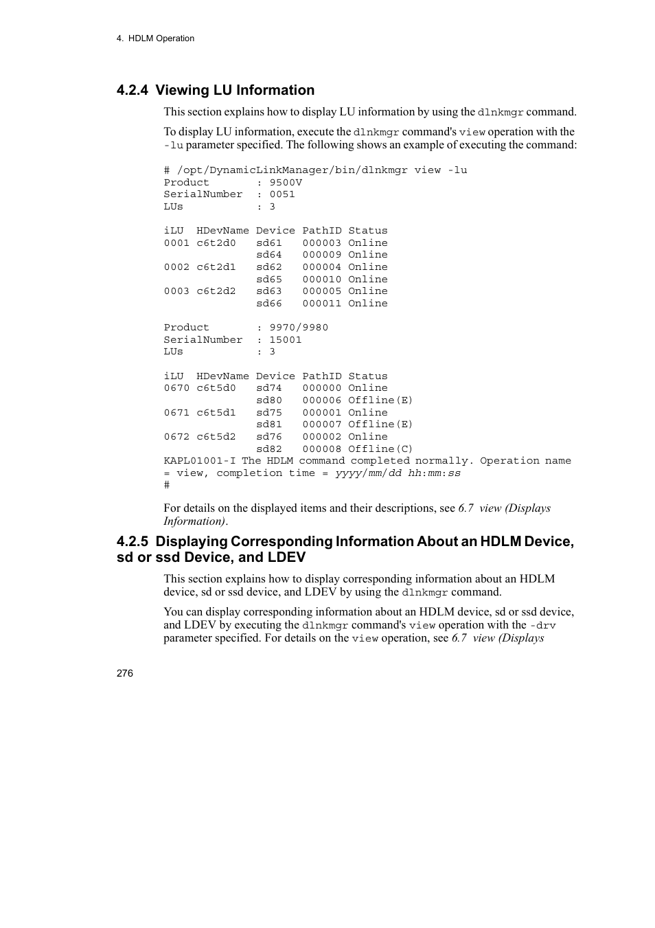 4 viewing lu information | HP Hitachi Dynamic Link Manager Software User Manual | Page 298 / 652