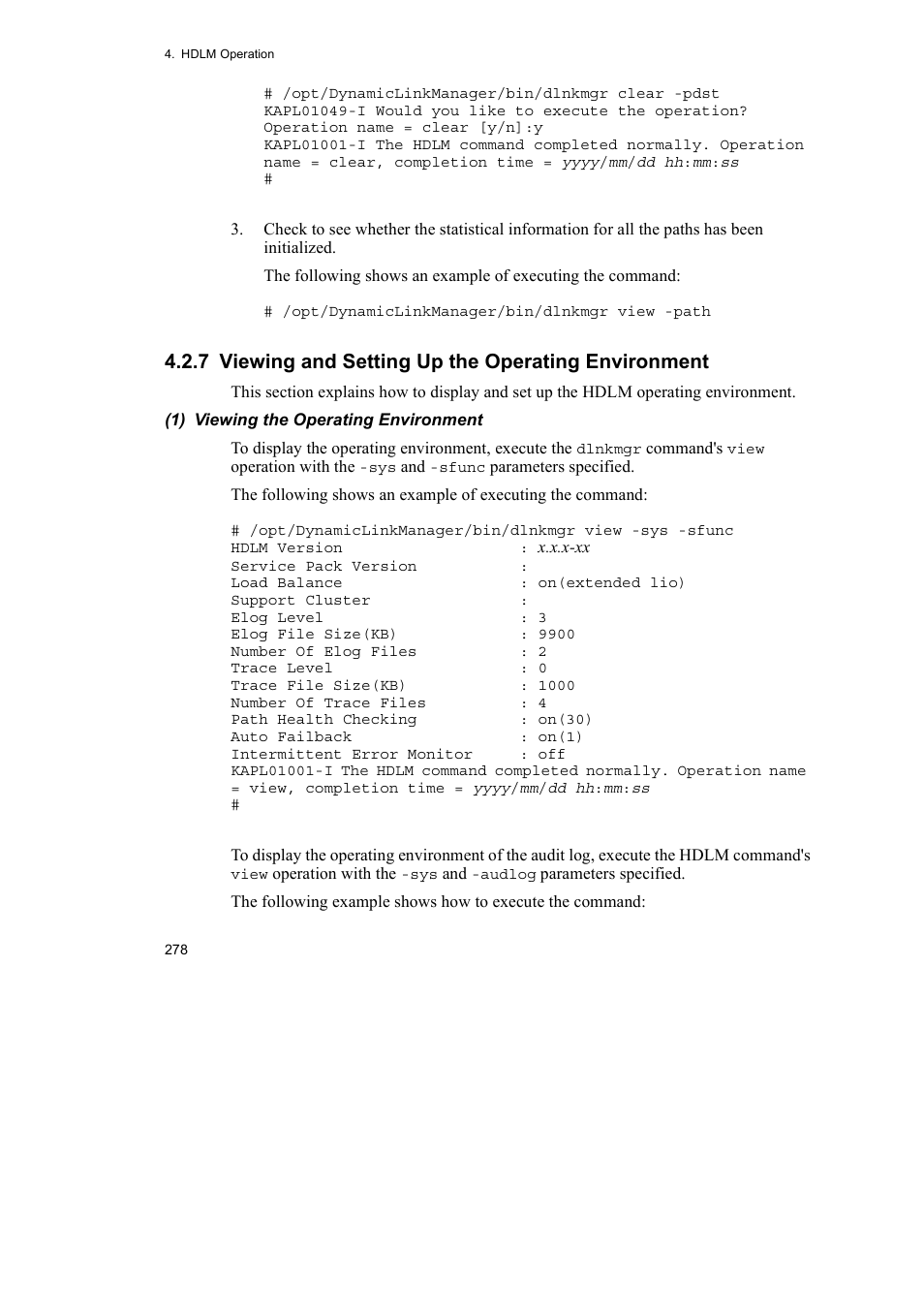 7 viewing and setting up the operating environment | HP Hitachi Dynamic Link Manager Software User Manual | Page 300 / 652