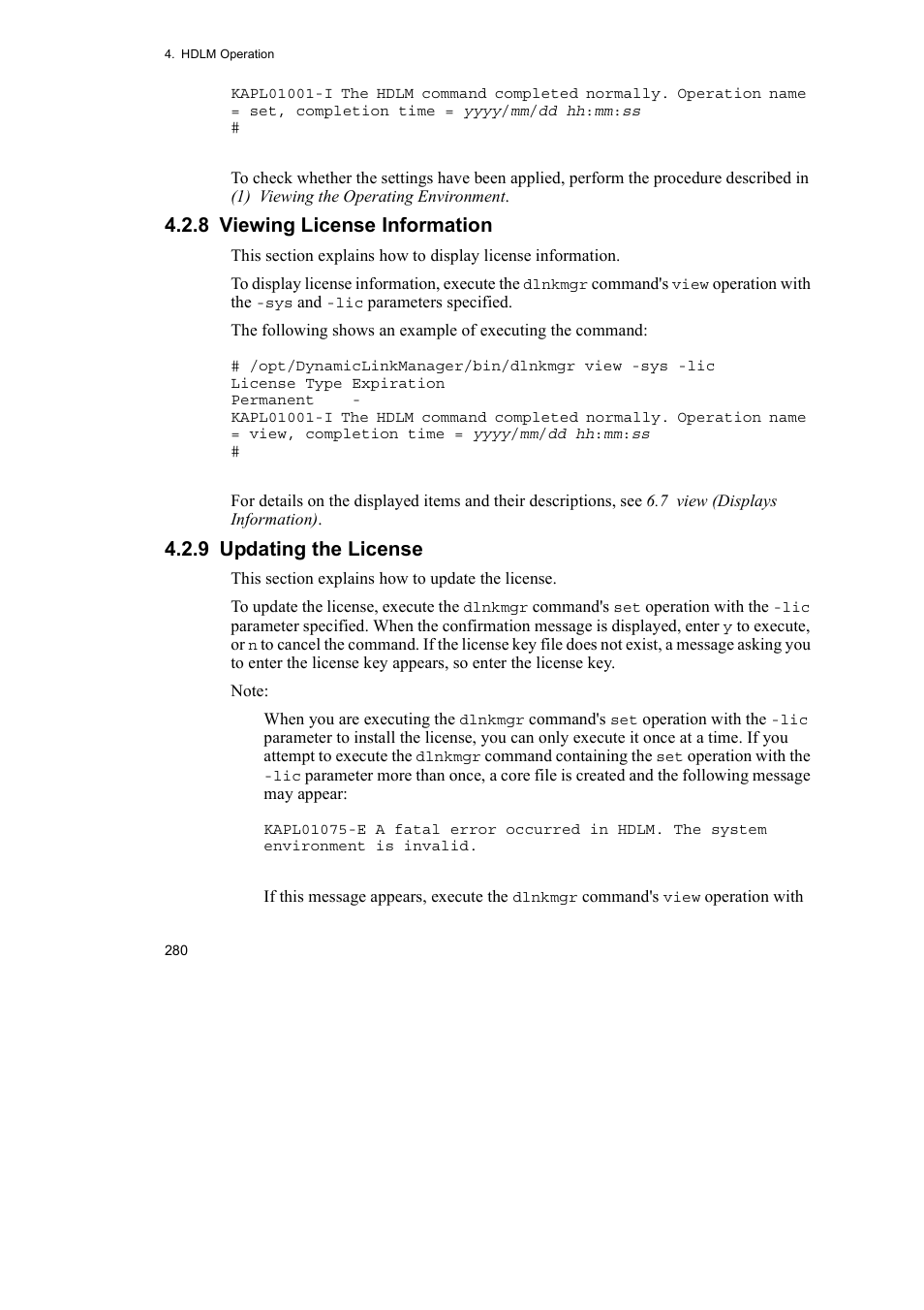 8 viewing license information, 9 updating the license | HP Hitachi Dynamic Link Manager Software User Manual | Page 302 / 652