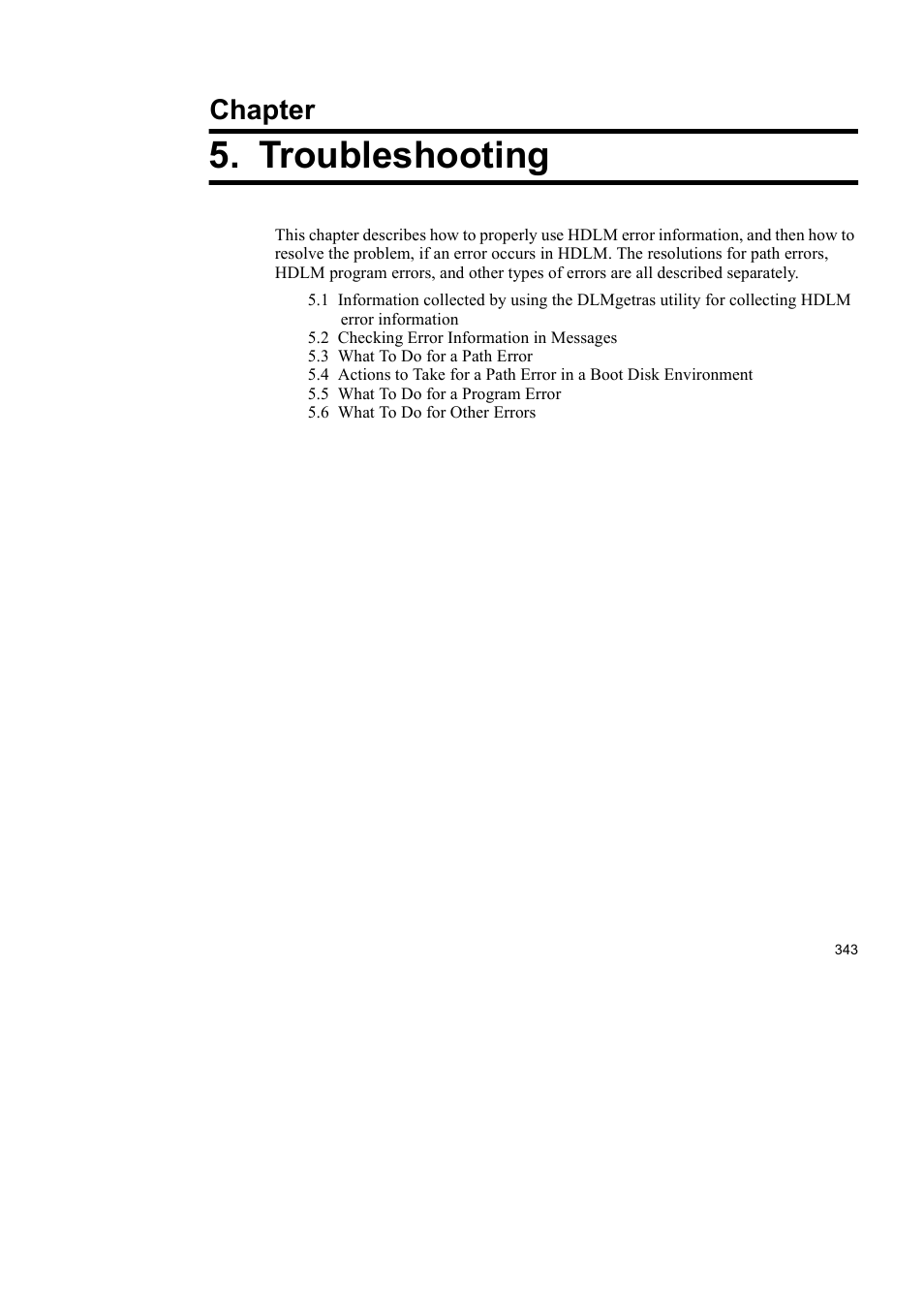 Troubleshooting, Chapter | HP Hitachi Dynamic Link Manager Software User Manual | Page 365 / 652