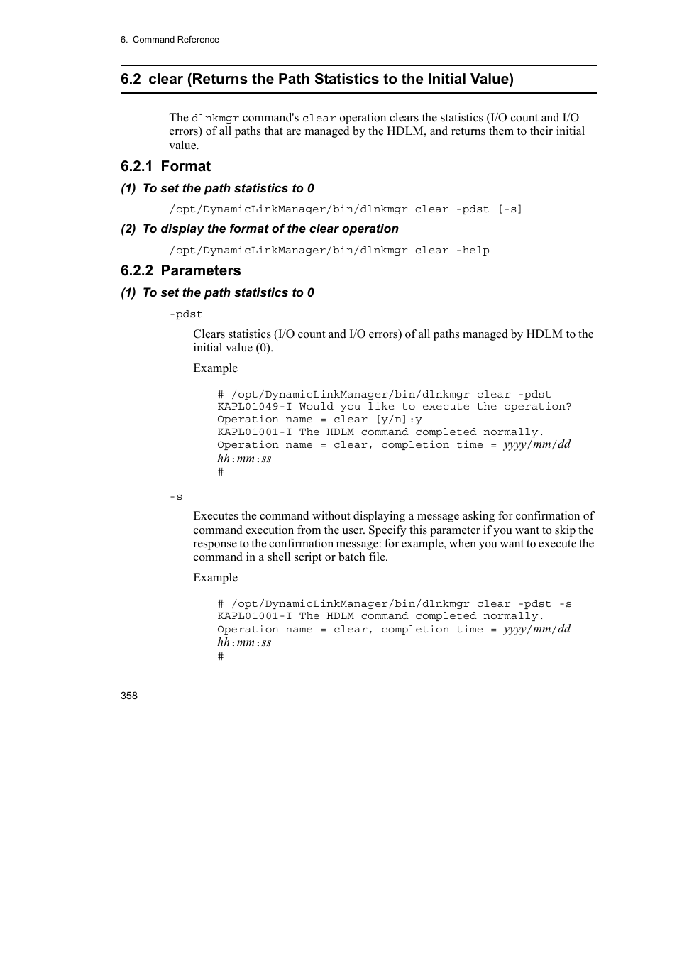 1 format, 2 parameters | HP Hitachi Dynamic Link Manager Software User Manual | Page 380 / 652