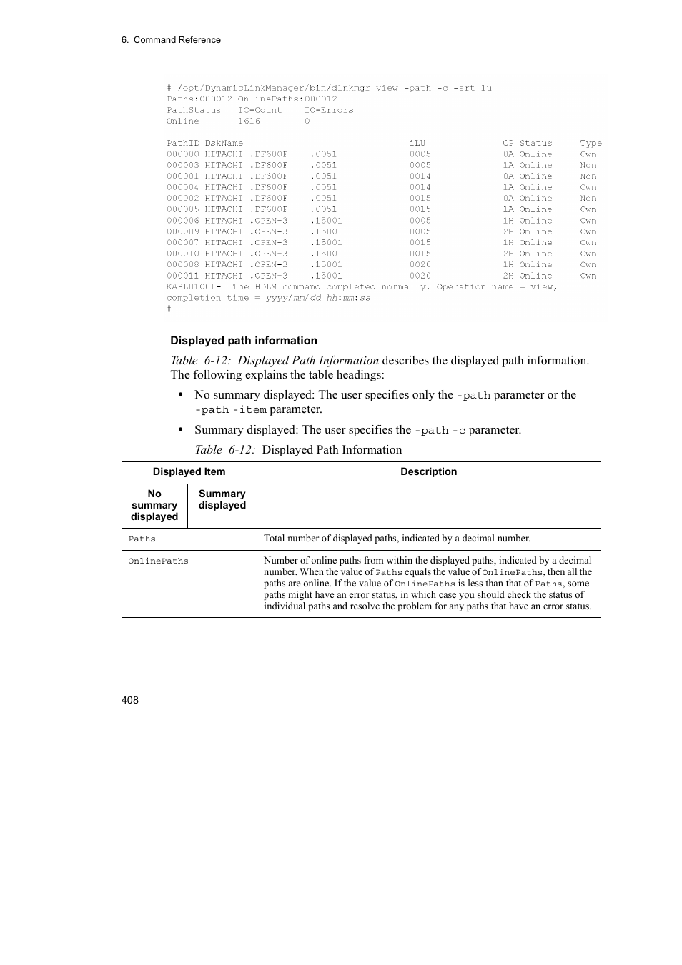 HP Hitachi Dynamic Link Manager Software User Manual | Page 430 / 652