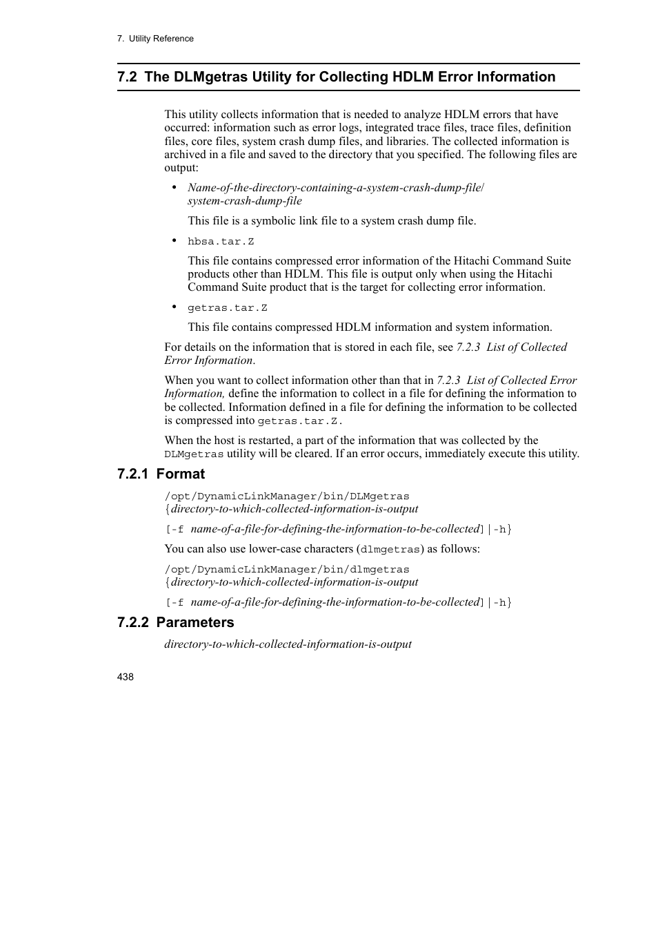 1 format, 2 parameters | HP Hitachi Dynamic Link Manager Software User Manual | Page 460 / 652