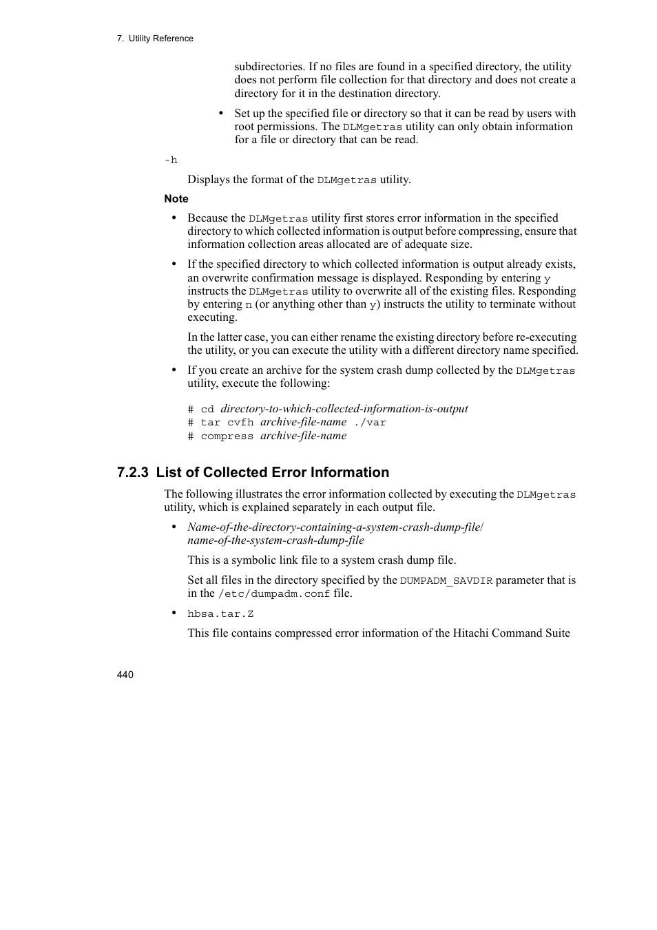 3 list of collected error information | HP Hitachi Dynamic Link Manager Software User Manual | Page 462 / 652