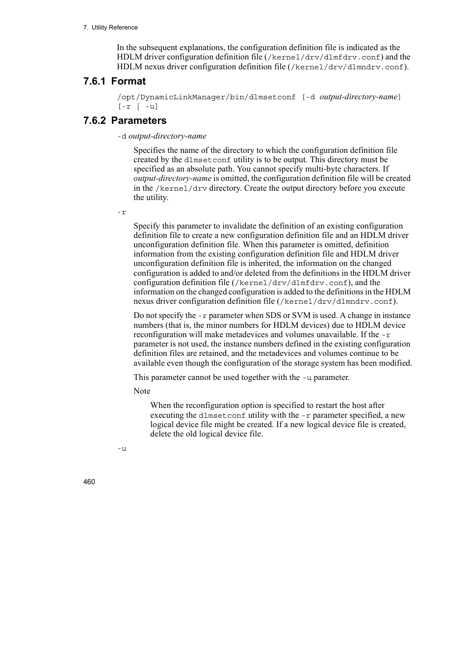 1 format, 2 parameters | HP Hitachi Dynamic Link Manager Software User Manual | Page 482 / 652