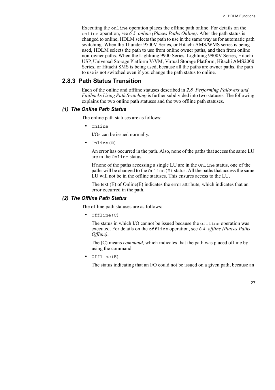 3 path status transition | HP Hitachi Dynamic Link Manager Software User Manual | Page 49 / 652