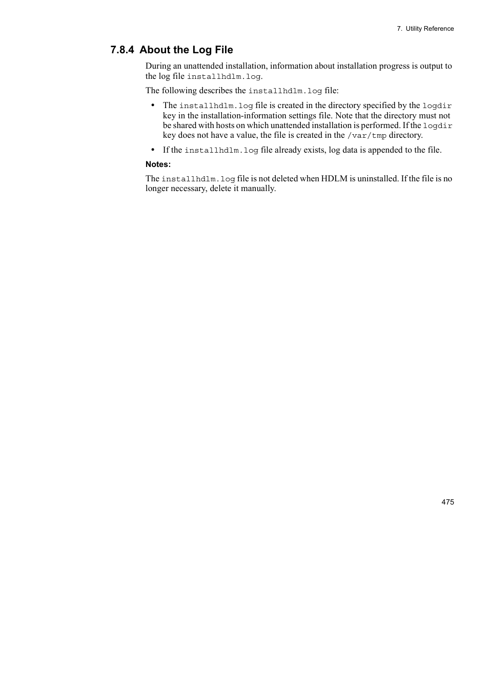 4 about the log file | HP Hitachi Dynamic Link Manager Software User Manual | Page 497 / 652