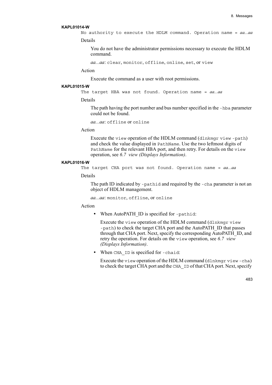 HP Hitachi Dynamic Link Manager Software User Manual | Page 505 / 652