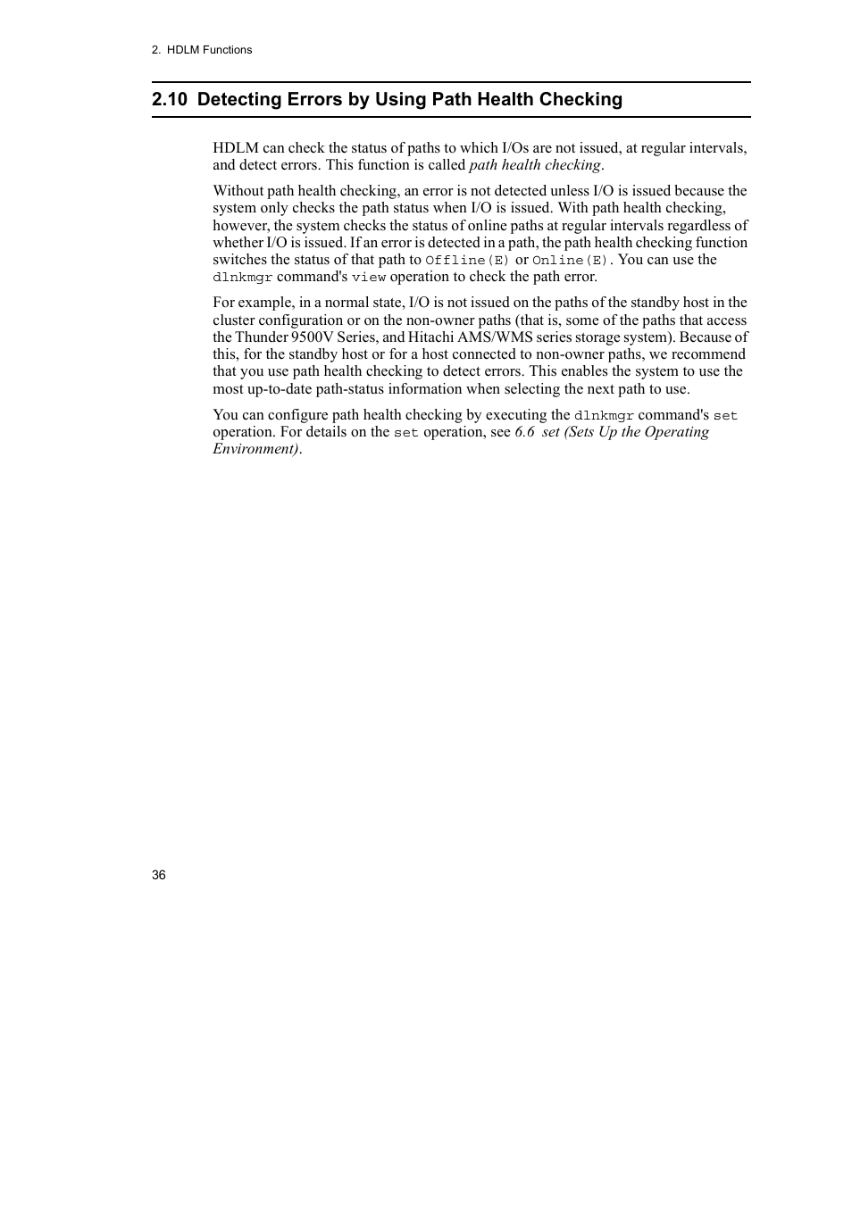 10 detecting errors by using path health checking | HP Hitachi Dynamic Link Manager Software User Manual | Page 58 / 652