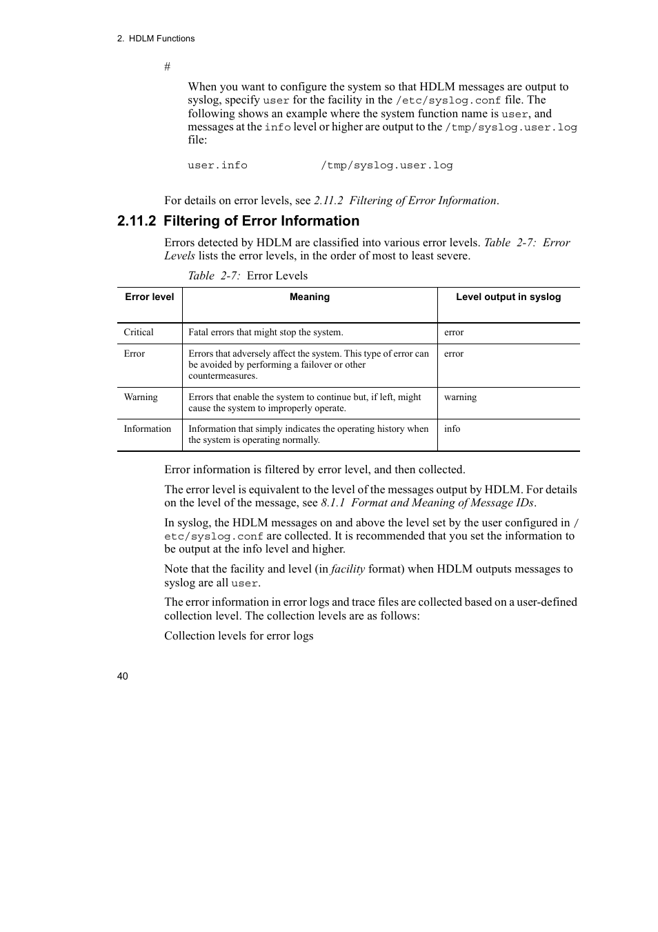 2 filtering of error information | HP Hitachi Dynamic Link Manager Software User Manual | Page 62 / 652