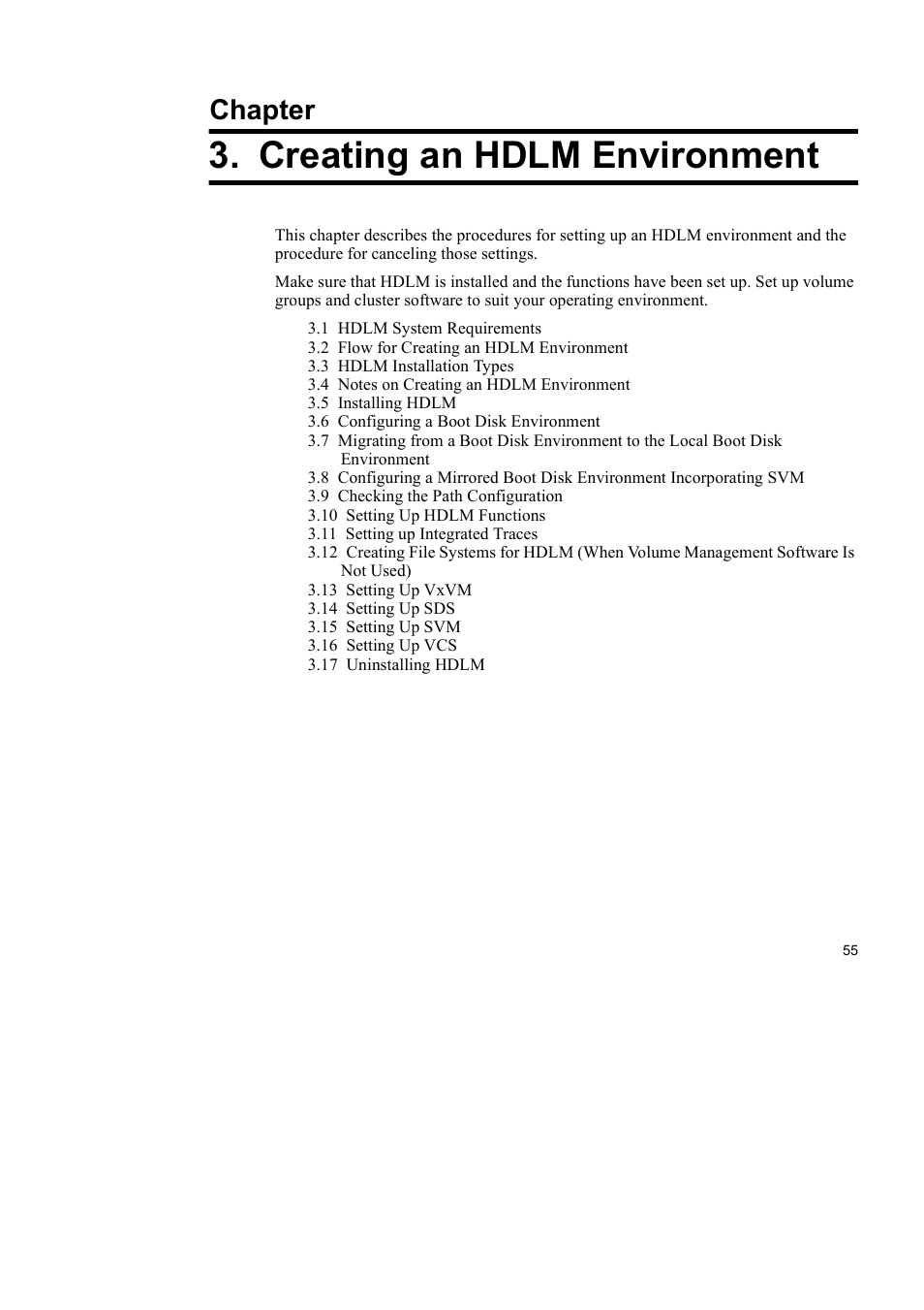 Creating an hdlm environment, Chapter | HP Hitachi Dynamic Link Manager Software User Manual | Page 77 / 652