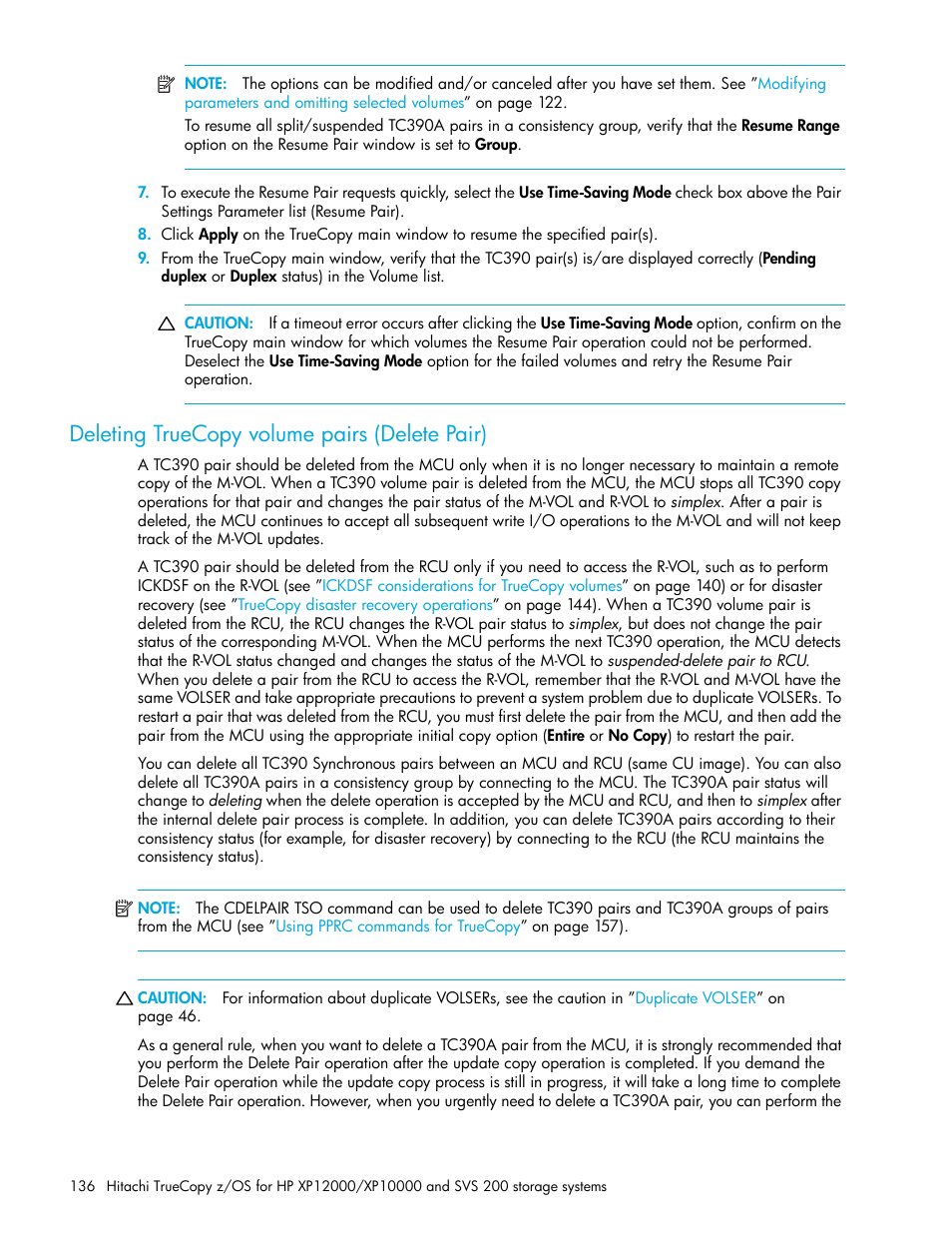 Deleting truecopy volume pairs (delete pair), Deleting truecopy volume pairs (delete, Pair) | HP StorageWorks XP Remote Web Console Software User Manual | Page 136 / 230