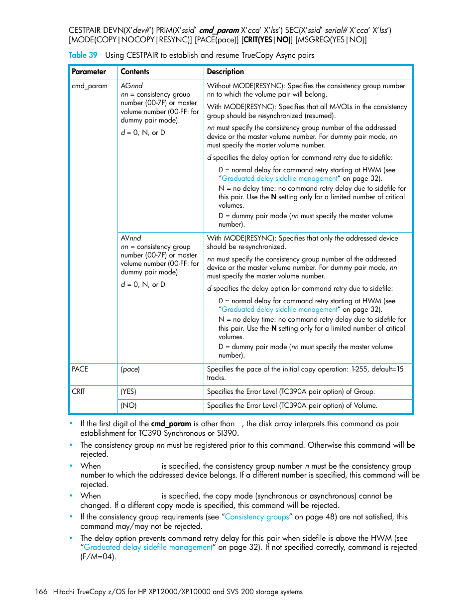 Table 39 | HP StorageWorks XP Remote Web Console Software User Manual | Page 166 / 230