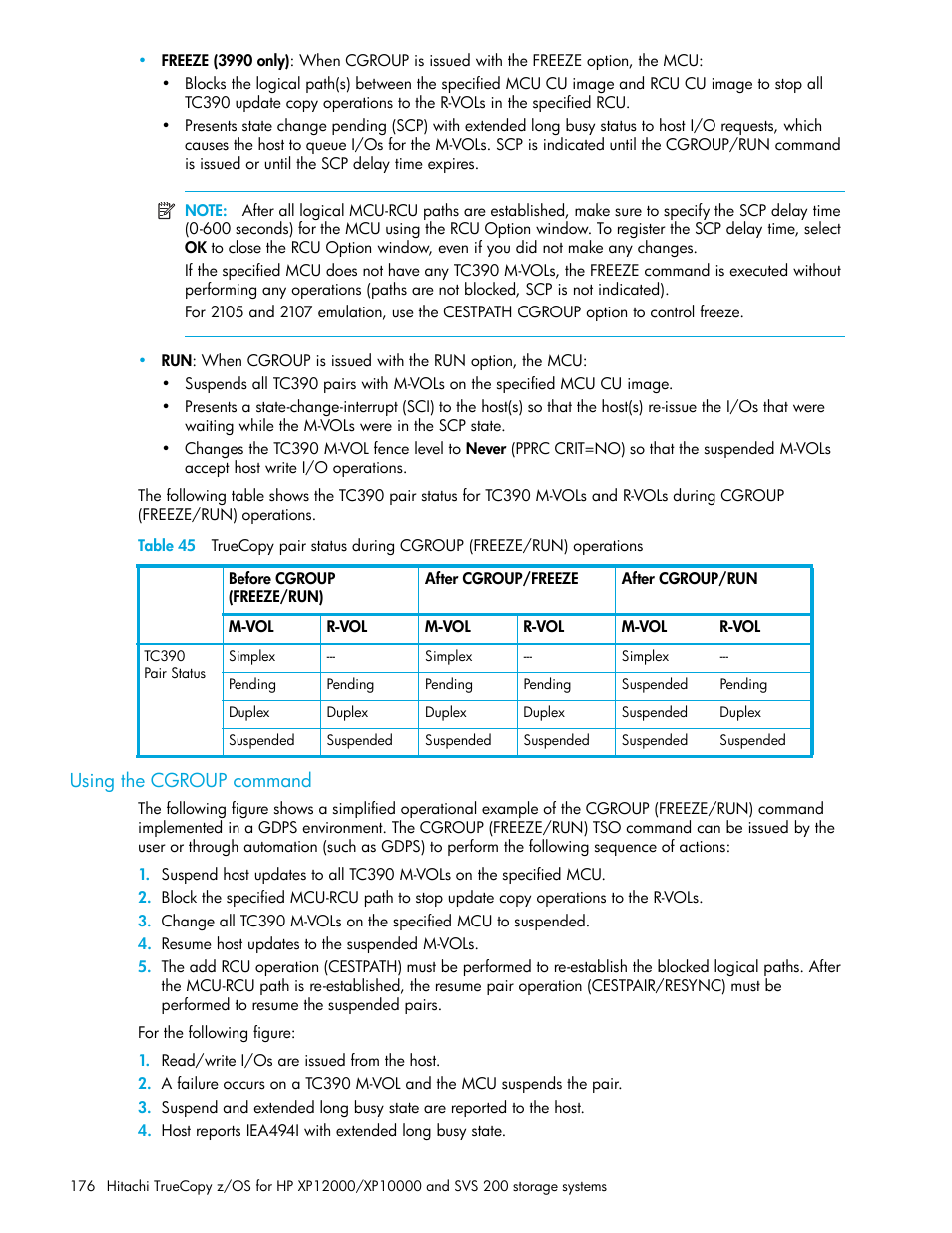 Using the cgroup command | HP StorageWorks XP Remote Web Console Software User Manual | Page 176 / 230