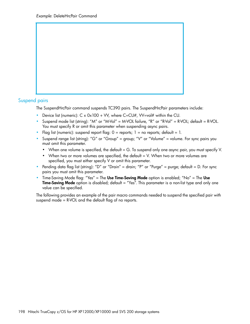 Suspend pairs | HP StorageWorks XP Remote Web Console Software User Manual | Page 198 / 230