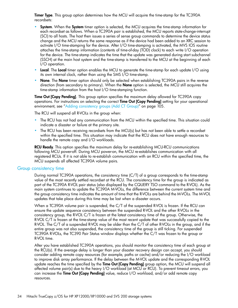 Group consistency time | HP StorageWorks XP Remote Web Console Software User Manual | Page 34 / 230