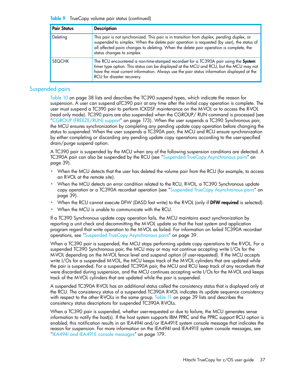 Suspended pairs | HP StorageWorks XP Remote Web Console Software User Manual | Page 37 / 230