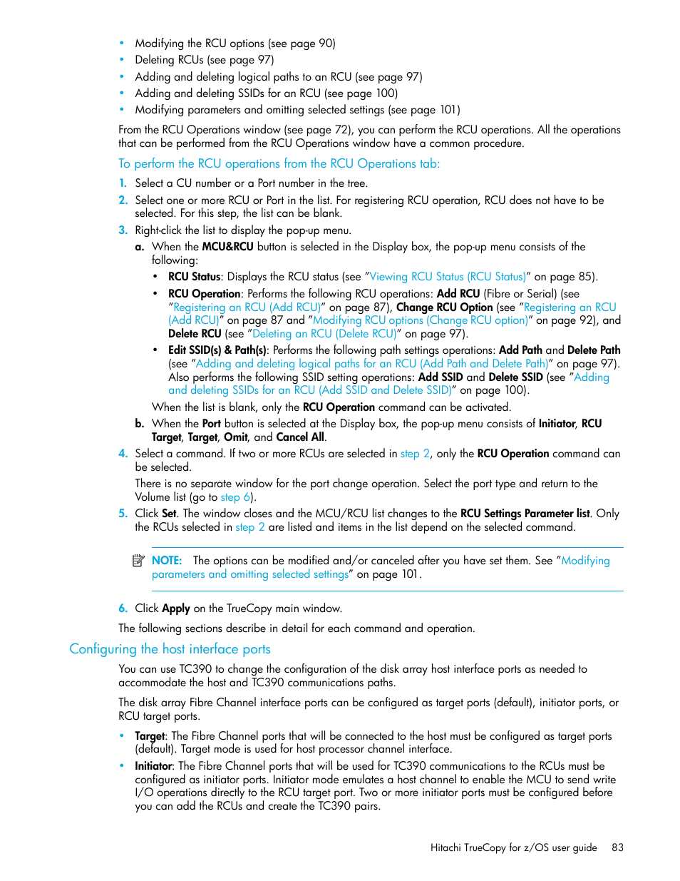 Configuring the host interface ports | HP StorageWorks XP Remote Web Console Software User Manual | Page 83 / 230