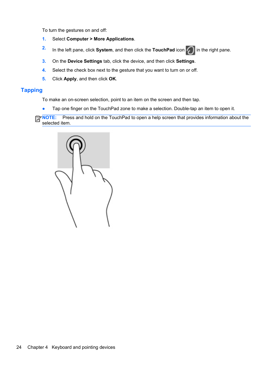 Tapping | HP EliteBook 850 G1 Notebook PC User Manual | Page 34 / 90