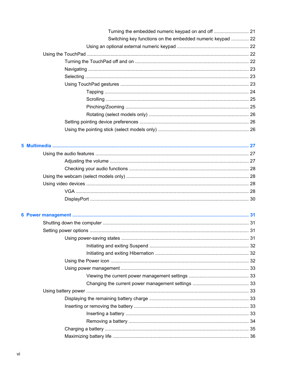 HP EliteBook 850 G1 Notebook PC User Manual | Page 6 / 90