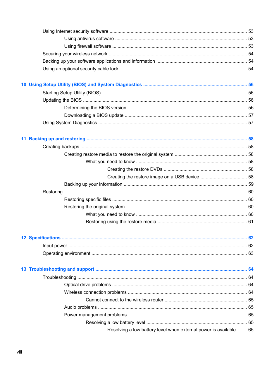 HP Pavilion g4-2149se Notebook PC User Manual | Page 8 / 81