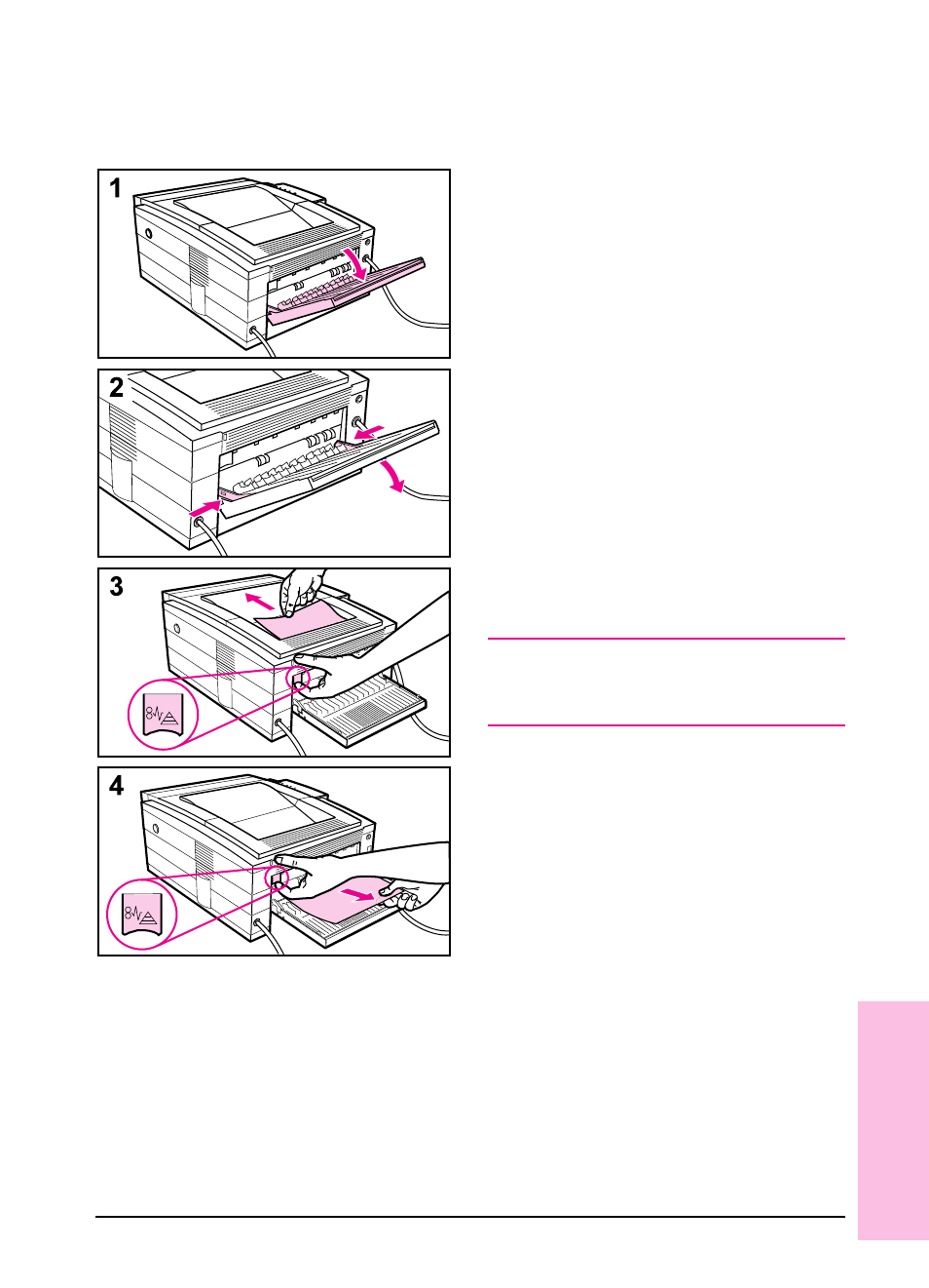 Paper jam: output areas | HP LaserJet 6pmp Printer series User Manual | Page 82 / 142