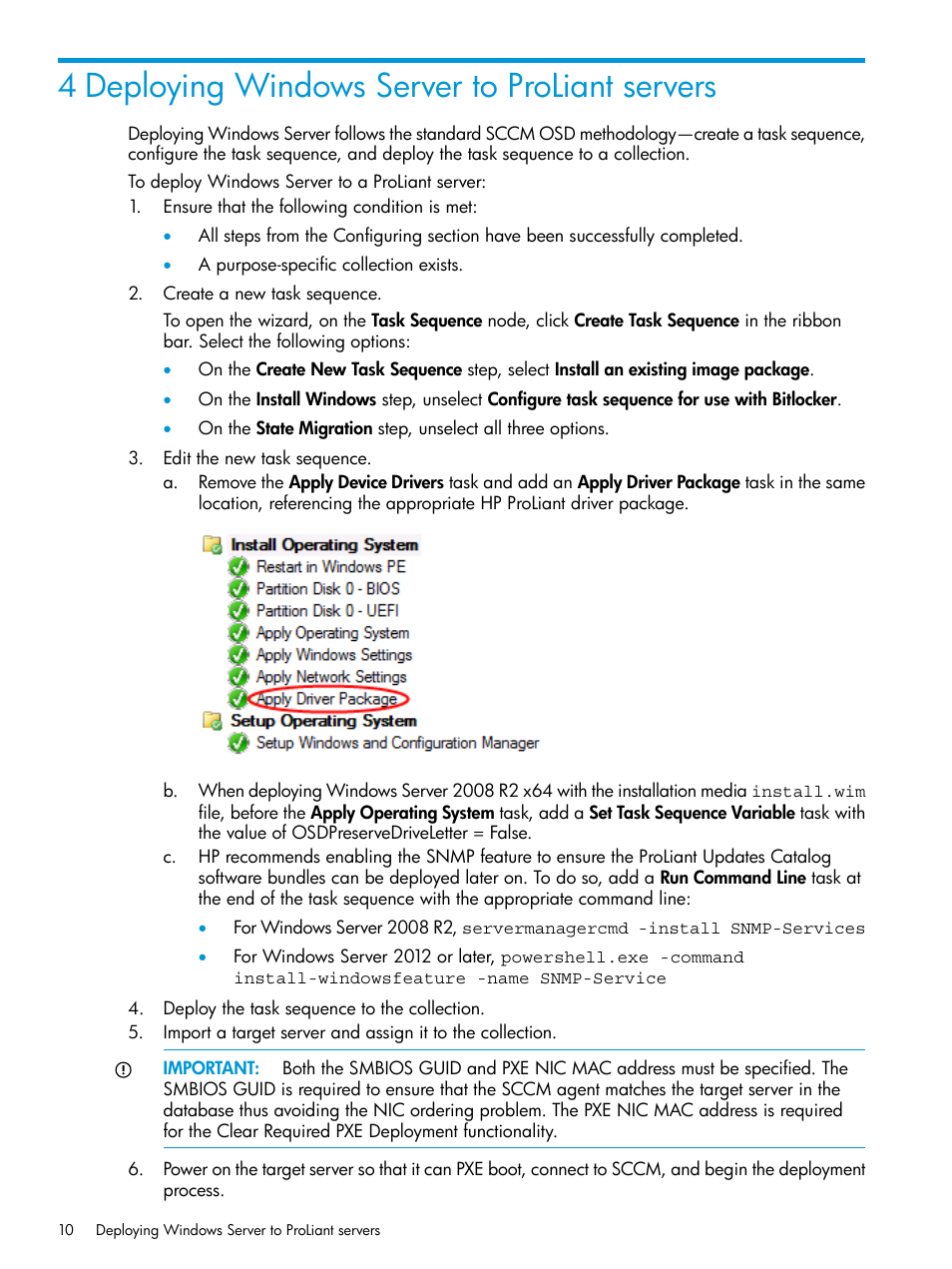 4 deploying windows server to proliant servers | HP OneView for Microsoft System Center User Manual | Page 10 / 22