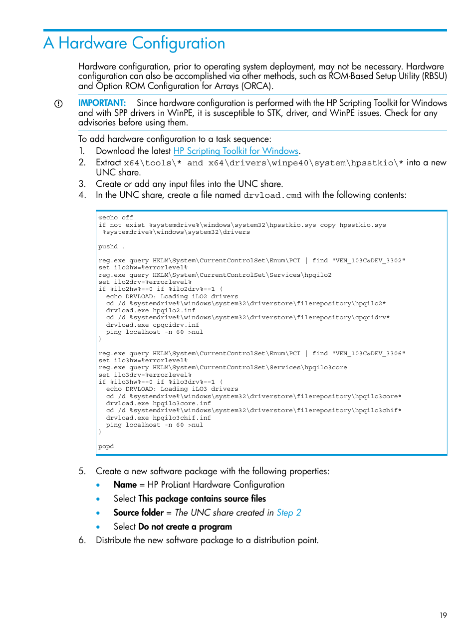 A hardware configuration, Hardware | HP OneView for Microsoft System Center User Manual | Page 19 / 22