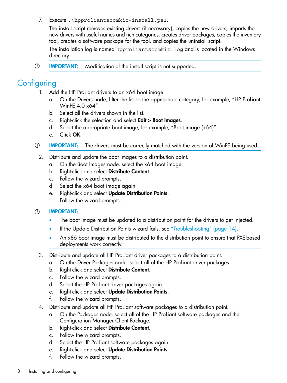 Configuring | HP OneView for Microsoft System Center User Manual | Page 8 / 22