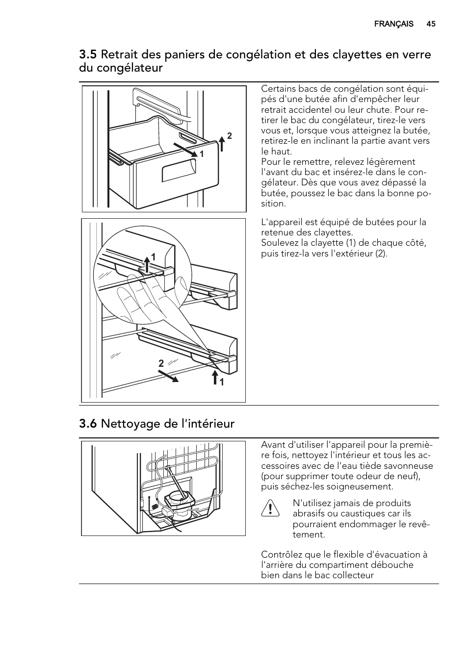 6 nettoyage de l'intérieur | AEG A92708GNW0 User Manual | Page 45 / 76