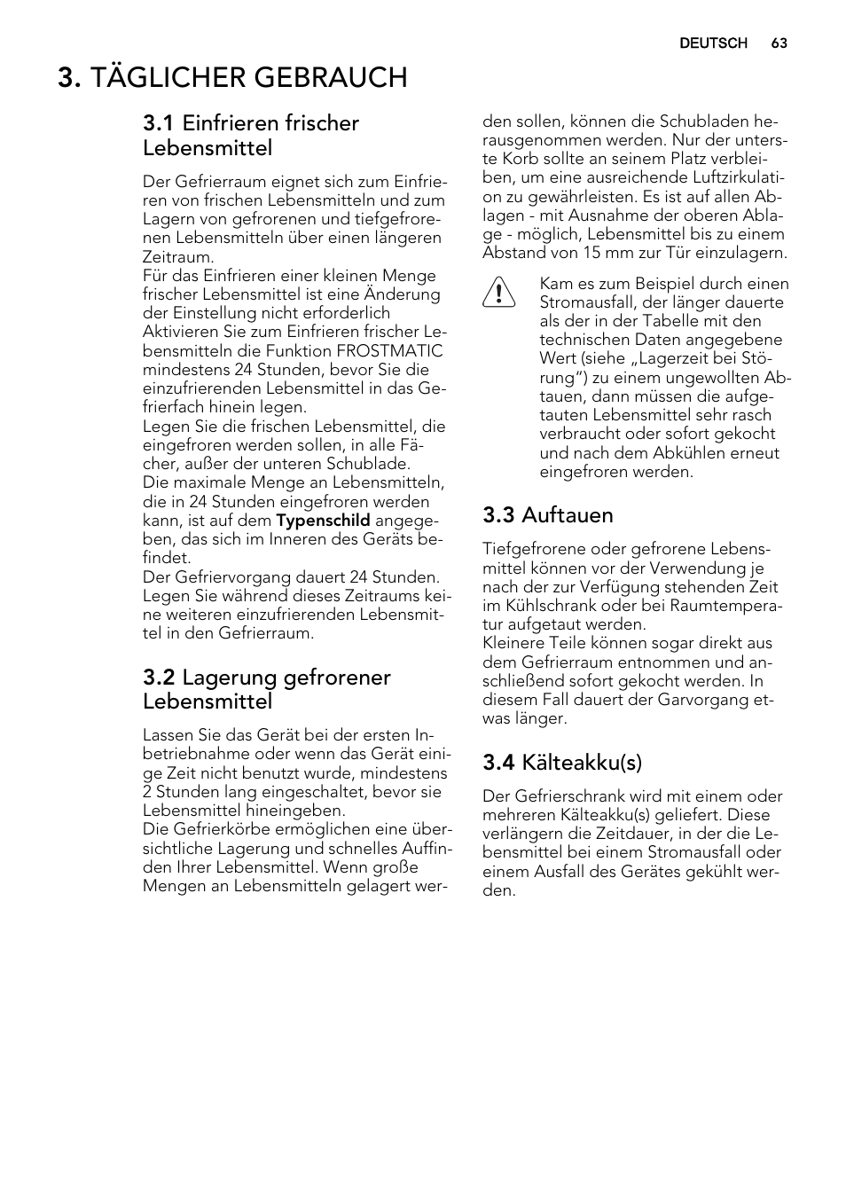Täglicher gebrauch | AEG A92708GNW0 User Manual | Page 63 / 76