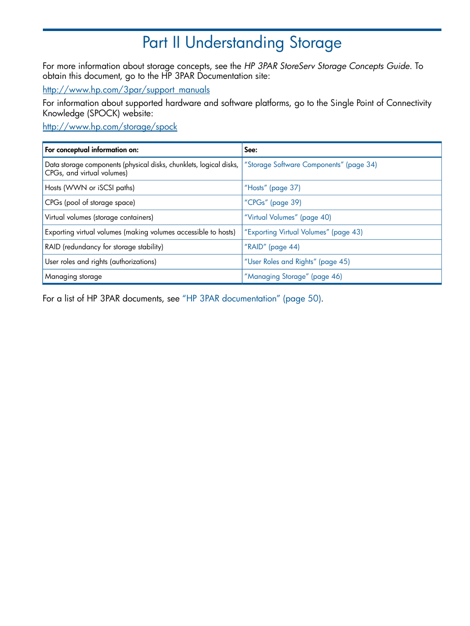 Part ii understanding storage, Part ii “understanding storage | HP 3PAR Operating System Software User Manual | Page 33 / 56