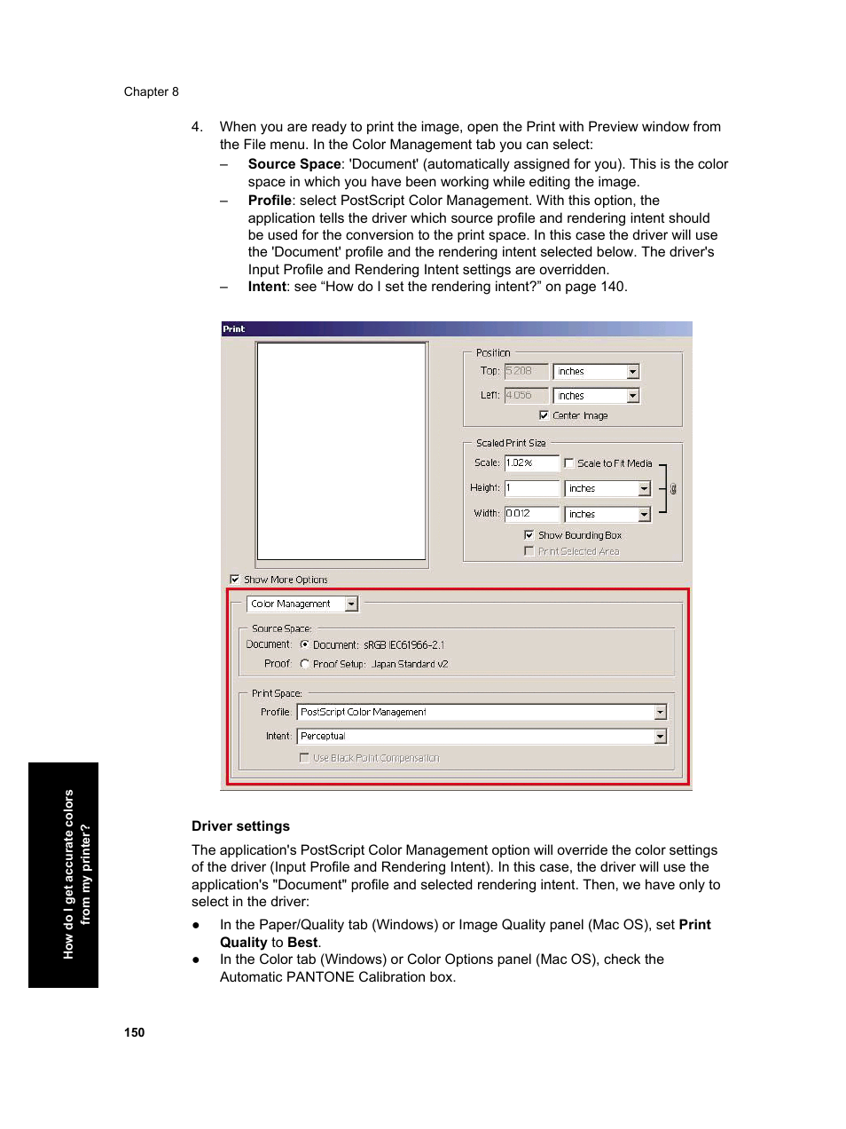 HP Designjet 4000 Printer series User Manual | Page 152 / 268