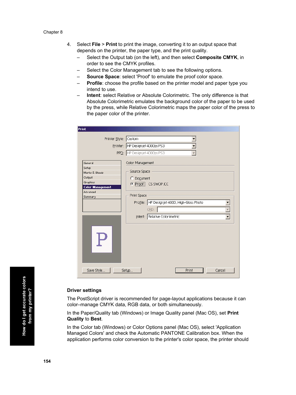 HP Designjet 4000 Printer series User Manual | Page 156 / 268