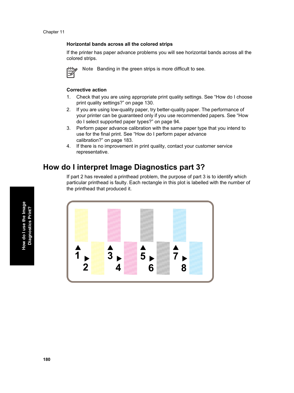 How do i interpret image diagnostics part 3 | HP Designjet 4000 Printer series User Manual | Page 182 / 268