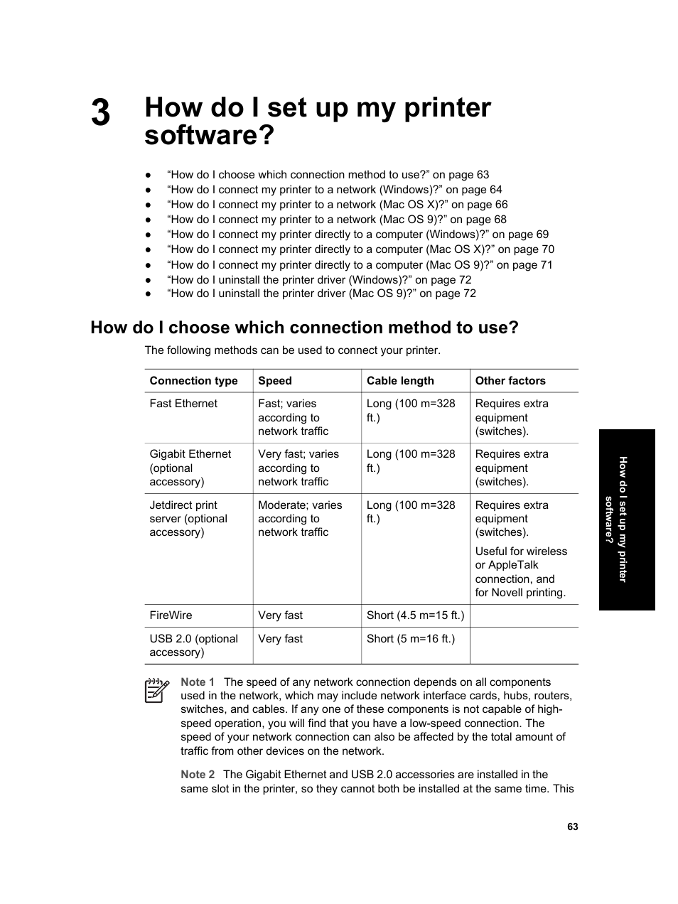 How do i set up my printer software, How do i choose which connection method to use | HP Designjet 4000 Printer series User Manual | Page 65 / 268