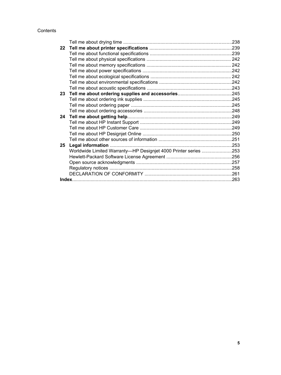 HP Designjet 4000 Printer series User Manual | Page 7 / 268