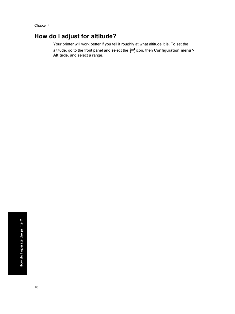 How do i adjust for altitude | HP Designjet 4000 Printer series User Manual | Page 80 / 268