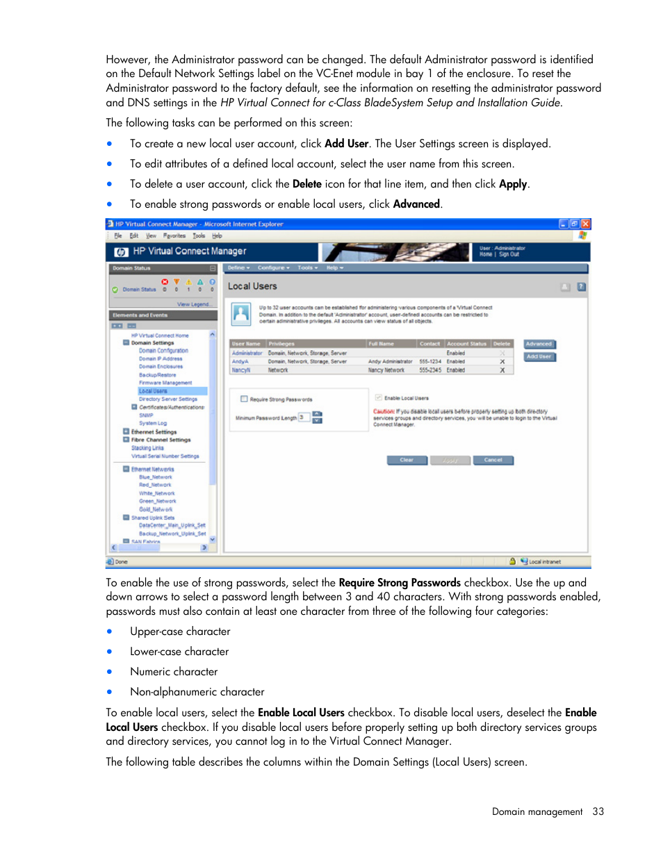 HP Virtual Connect 4Gb Fibre Channel Module for c-Class BladeSystem User Manual | Page 33 / 158