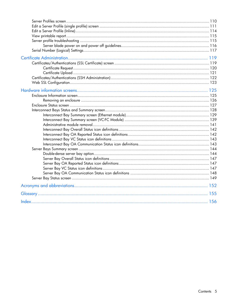 HP Virtual Connect 4Gb Fibre Channel Module for c-Class BladeSystem User Manual | Page 5 / 158