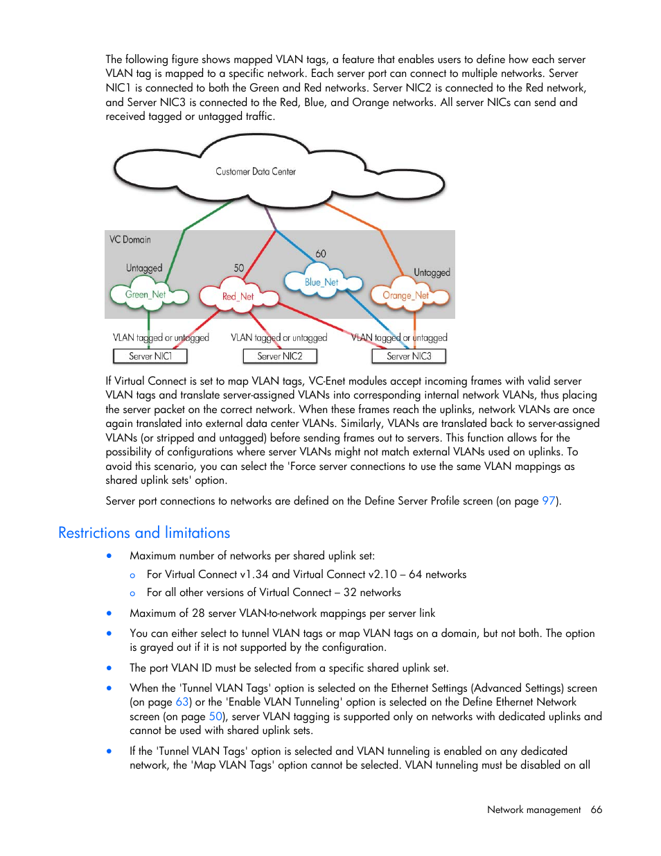 Restrictions and limitations | HP Virtual Connect 4Gb Fibre Channel Module for c-Class BladeSystem User Manual | Page 66 / 158