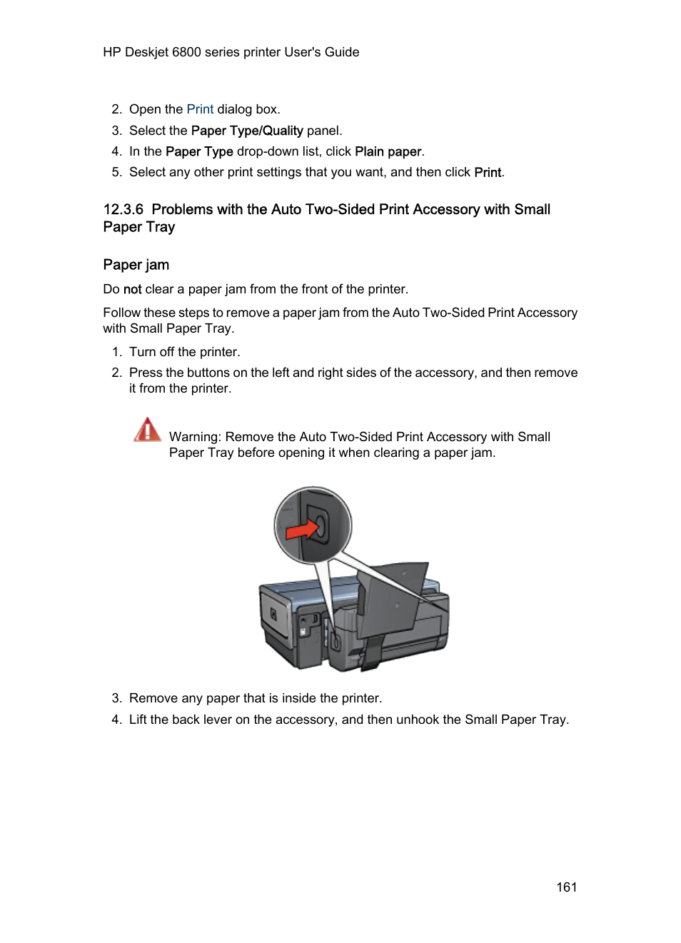 Paper jam, Steps to clear a paper jam, Follow these tips to solve | Printing problems | HP Deskjet 6840 Color Inkjet Printer User Manual | Page 161 / 177