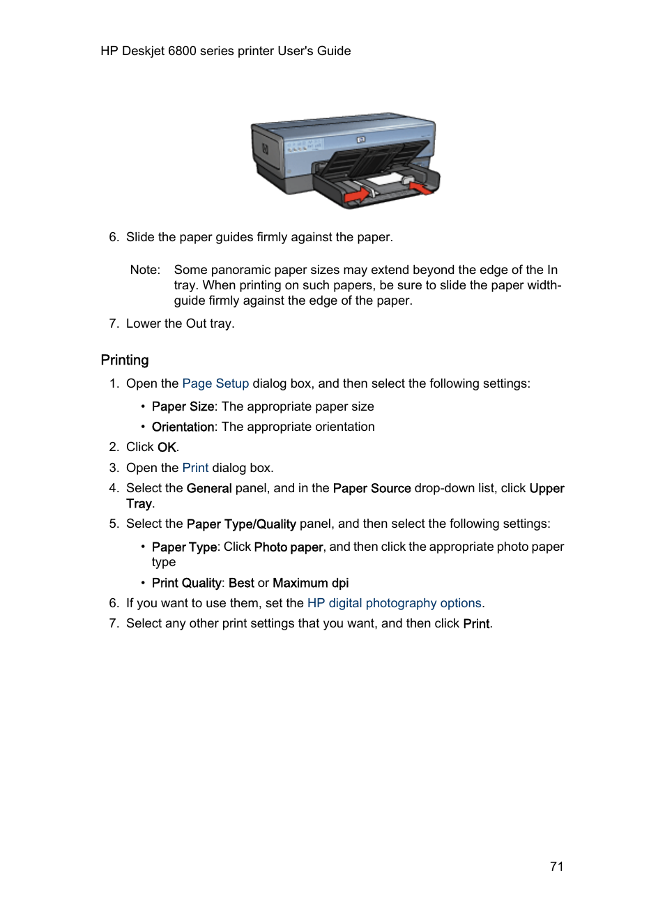 Printing | HP Deskjet 6840 Color Inkjet Printer User Manual | Page 71 / 177