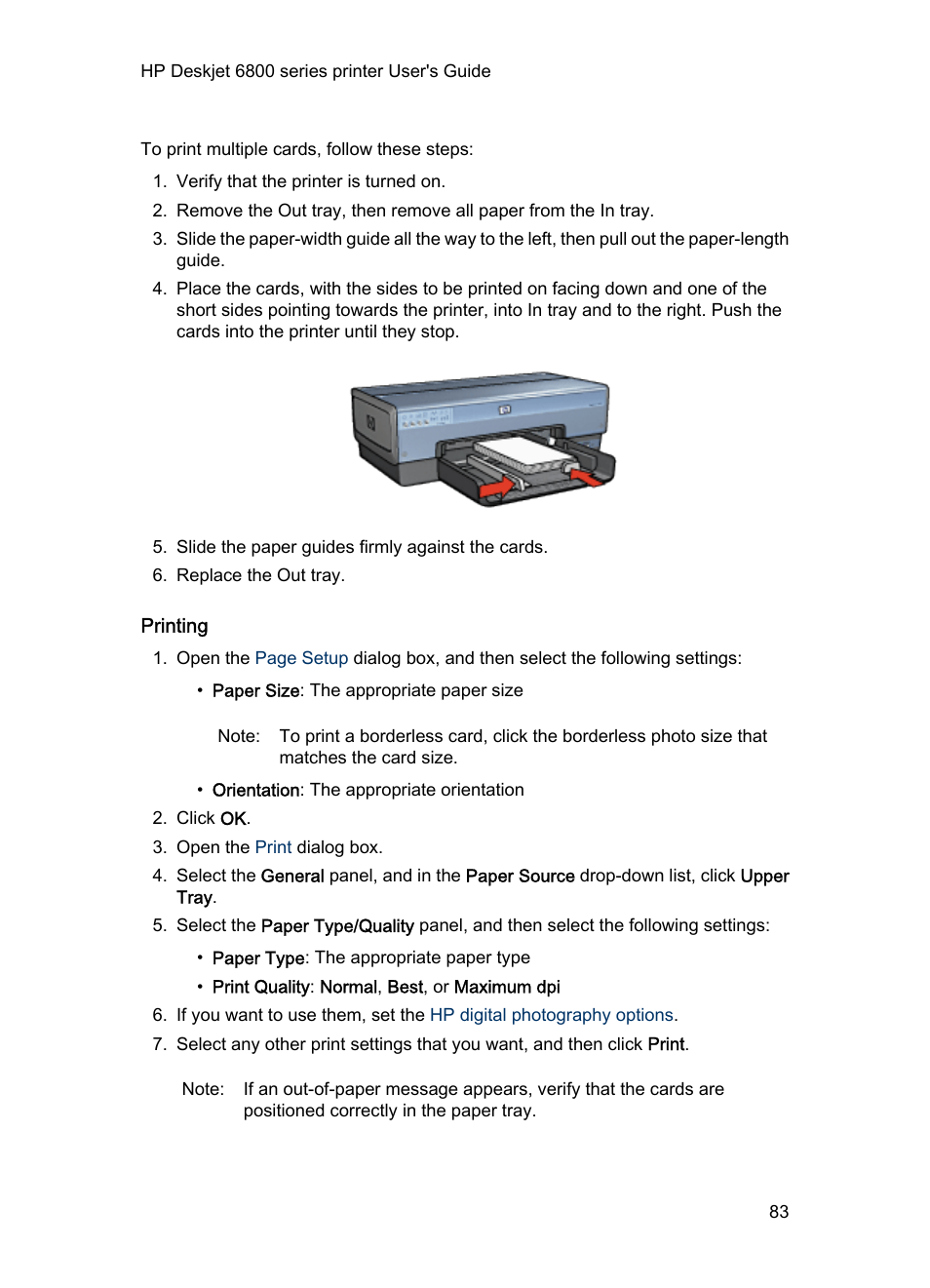 Printing | HP Deskjet 6840 Color Inkjet Printer User Manual | Page 83 / 177