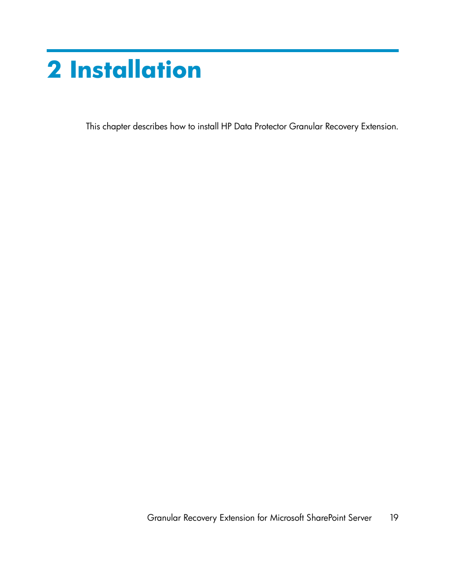 2 installation | HP Data Protector V6.1x Software User Manual | Page 19 / 82