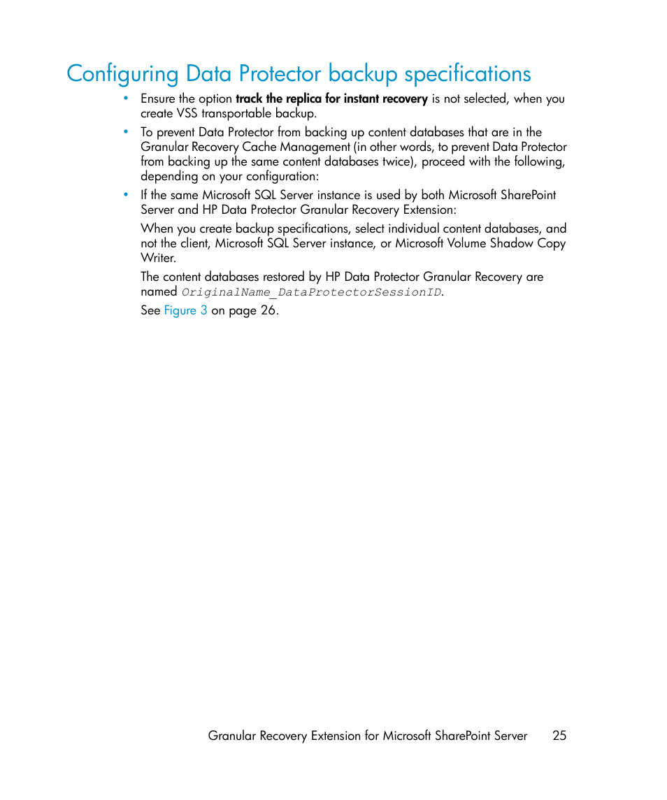 Configuring data protector backup specifications | HP Data Protector V6.1x Software User Manual | Page 25 / 82
