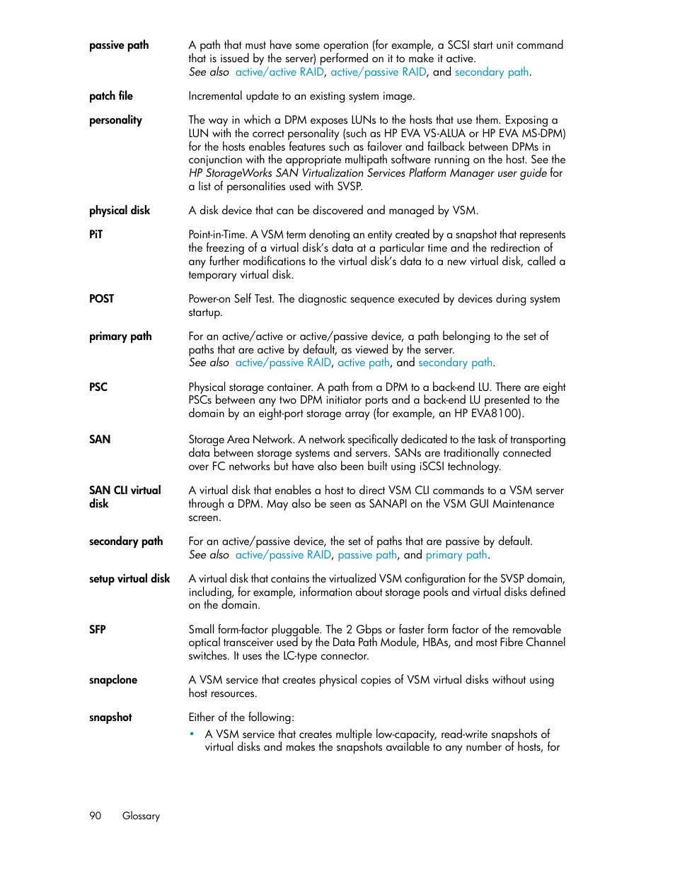 HP SAN Virtualization Services Platform User Manual | Page 90 / 92