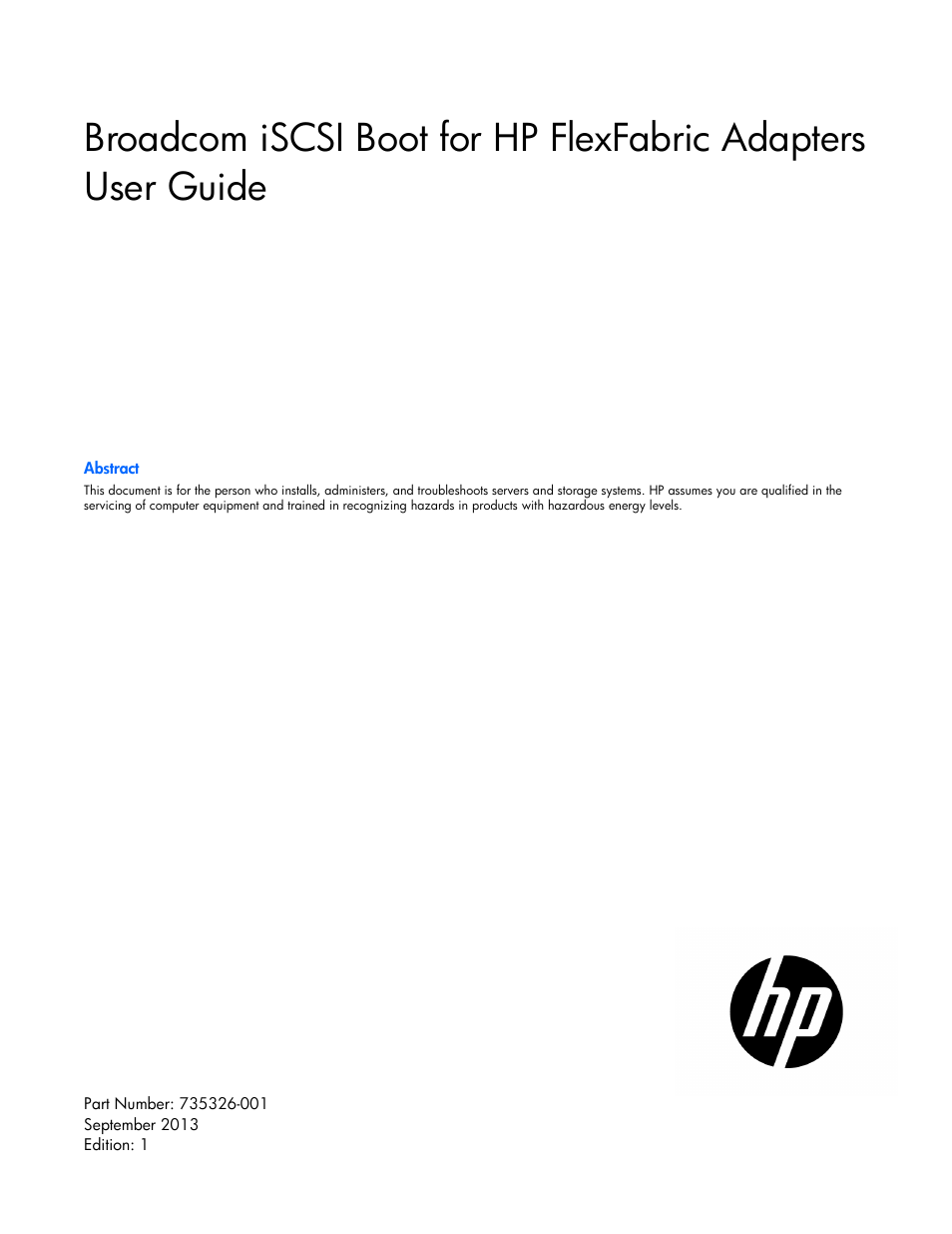 HP FlexFabric 10Gb 2-port 534FLR-SFP Adapter User Manual | 42 pages